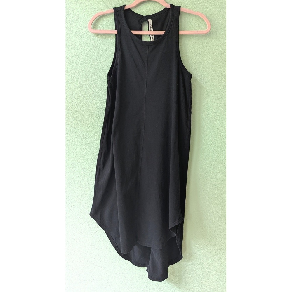 Michael Stars Black Cotton High Low Sleeveless Racerback Dress LCDM33 Small USA